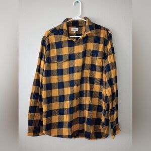 Sonoma Mustard and Navy Checkered Shirt